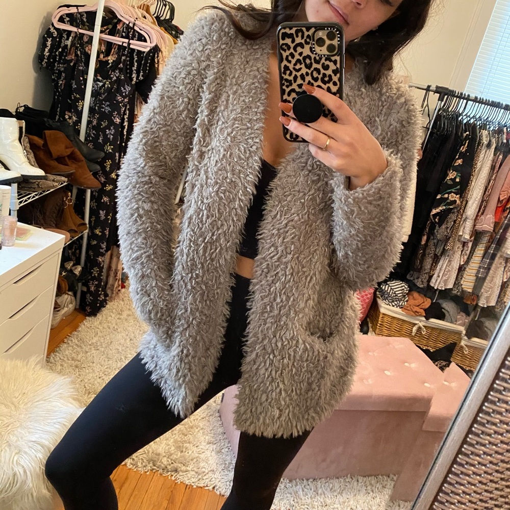 Soft Fuzzy Cardigan Sweater